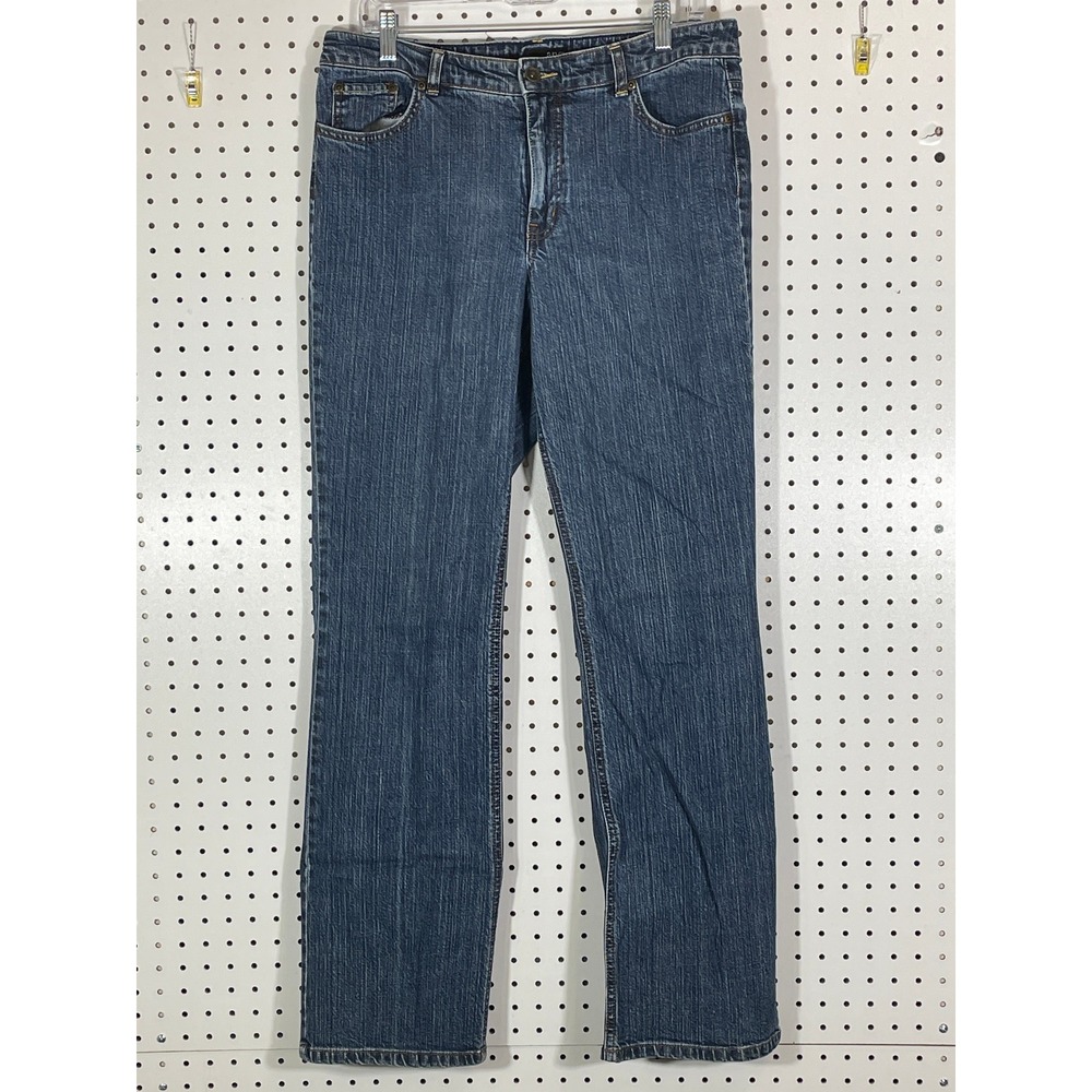 a.n.a A New Approach Women Blue Straight Leg Jeans Size 14 Medium Wash Stretch